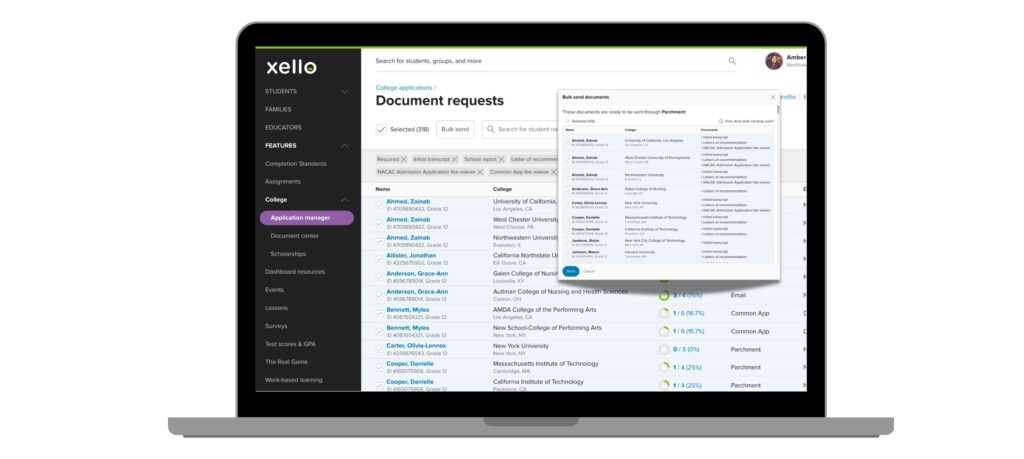 college applications dashboard